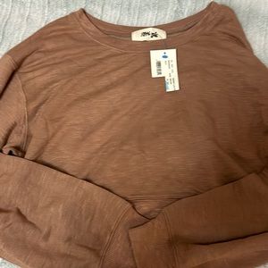 Hippie, love, baggy, cropped, top tan size medium